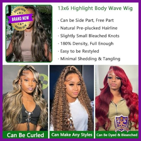 28 Inch Human Hair Lace Front Wig 13x6 HD Lace Body Wave 180% Density